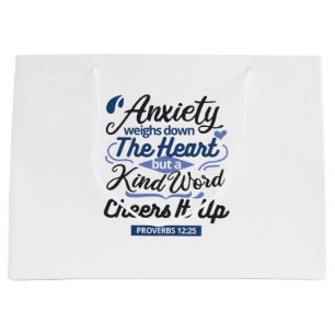 Grand Sac Cadeau Proverbes 12:25 Verset de la Bible – Art de mots g