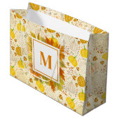 Grand Sac Cadeau Pumpkins Autumn Fall Harvest Pattern (Devant Angle)