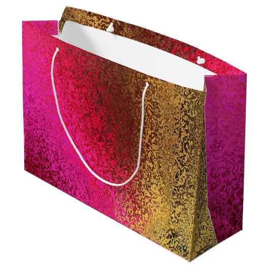 Grand Sac Cadeau Purple & Gold Shade Joyeux Anniversaire Nom (Dos Angle)