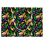 GRAND SAC CADEAU PURPLE OR VERT MARDI GRAS FEATHERS (Dos)