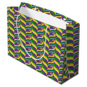 GRAND SAC CADEAU PURPLE OR VERT MARDI GRAS SWIRLS (Dos Angle)