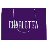 Grand Sac Cadeau Purple Simple Élégant Nom élégant (Devant)