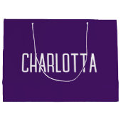 Grand Sac Cadeau Purple Simple Élégant Nom élégant (Dos)