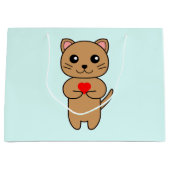 Grand Sac Cadeau Purrfect Love Blue (Devant)