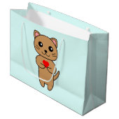 Grand Sac Cadeau Purrfect Love Blue (Devant Angle)