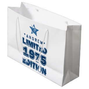 Grand Sac Cadeau quarantième BLEU de la coutume E54 d'édition