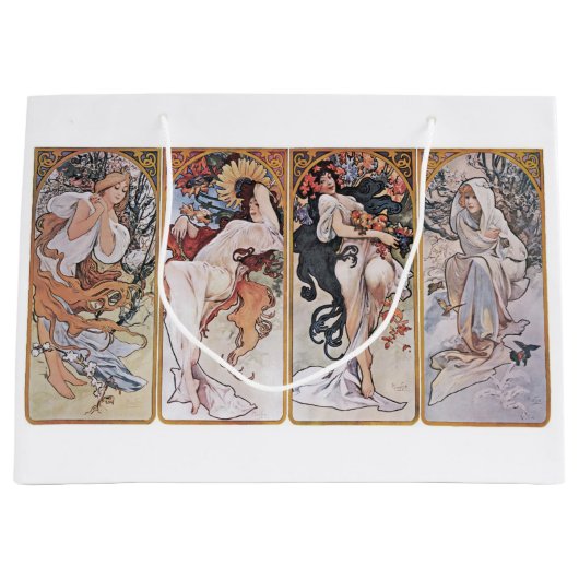 Grand Sac Cadeau Quatre Saisons, Mucha (Devant)