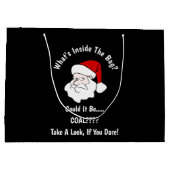 Grand Sac Cadeau Quelqu'un reçoit du charbon pour Noël Noir (Dos)
