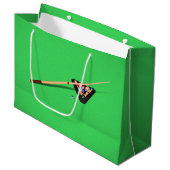 Grand Sac Cadeau Queue de billard et boules de billard (Devant Angle)