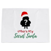 Grand Sac Cadeau Qui est My Secret Père Noël (Devant)
