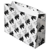 Grand Sac Cadeau Rabbit Silhouette main (Dos Angle)