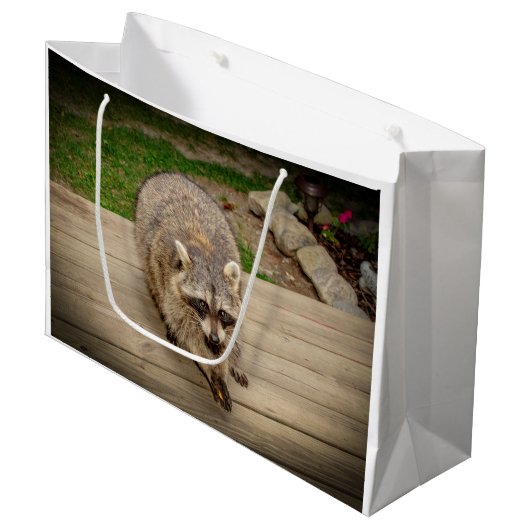 Grand Sac Cadeau Raccoon avec une puce (Devant Angle)