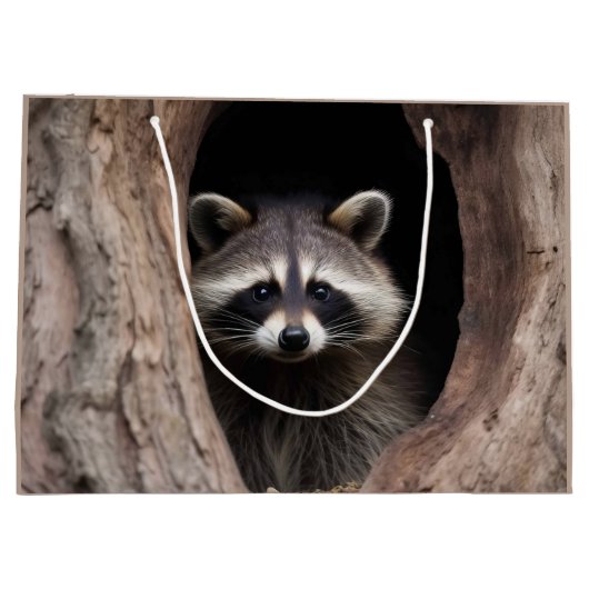 Grand Sac Cadeau Racon dans la grotte des arbres (Dos)