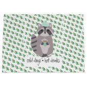 Grand Sac Cadeau Racoon With A Hot Drink (Devant)