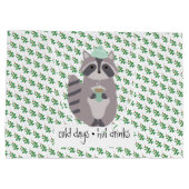 Grand Sac Cadeau Racoon With A Hot Drink (Dos)