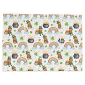 Grand Sac Cadeau Rainbows Shamrocks Leprechauns St Patrick's Day  (Dos)