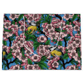 Grand Sac Cadeau Rameaux bleus dans le cerisier en fleurs sur le bl (Devant)