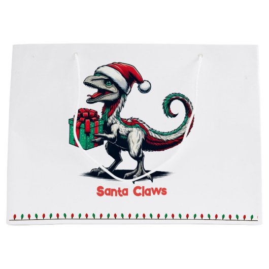 Grand Sac Cadeau rapace de Noël Santa hat (Devant)