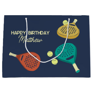 Grand Sac Cadeau Raquettes et balles de tennis Padel Personnalisées