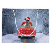 Grand Sac Cadeau Rat Terrier Chien en neige assis sur le camion de (Dos)