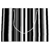 Grand Sac Cadeau Rayé noir et blanc (Devant)