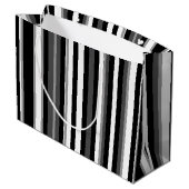 Grand Sac Cadeau Rayé noir et blanc (Dos Angle)