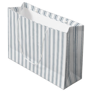 Grand Sac Cadeau Rayure à carreaux bleu français