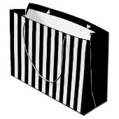 Grand Sac Cadeau Rayure noir et blanc (Dos Angle)