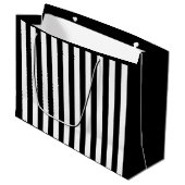 Grand Sac Cadeau Rayure noir et blanc (Devant Angle)