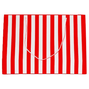 Grand Sac Cadeau Rayure rouge et blanche