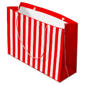 Grand Sac Cadeau Rayure rouge et blanche (Dos Angle)