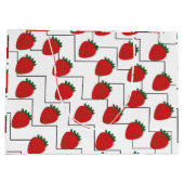 Grand Sac Cadeau Rayures Chevron Fraise (Dos)
