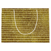 Grand Sac Cadeau Rayures de parties scintillantes d'or (Devant)