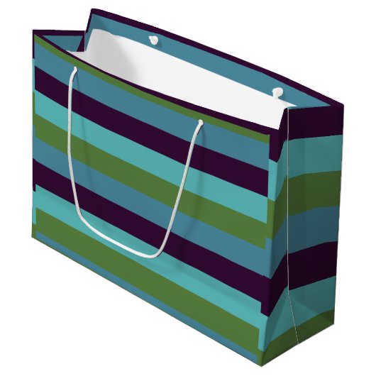Grand Sac Cadeau Rayures d'harmonie côtière (Devant Angle)