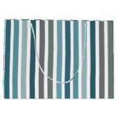 Grand Sac Cadeau Rayures Gris Bleu (Dos)