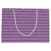 Grand Sac Cadeau Rayures horizontales de style pailleté mûre subtil (Dos)