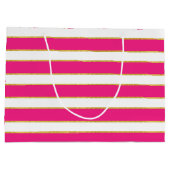 GRAND SAC CADEAU RAYURES OR BLANC ROSE (Dos)