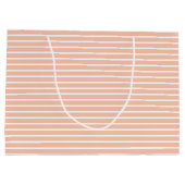 Grand Sac Cadeau Rayures pêche et blanc (Dos)