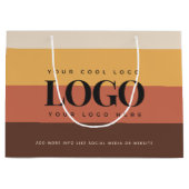 Grand Sac Cadeau Rayures Rétro Couleur Ajouter un Logo d'Entreprise (Devant)