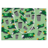 Grand Sac Cadeau Recyclage Motif de camions à ordures (Dos)