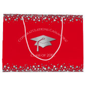 Grand Sac Cadeau Red and Silver Graduation (Dos)