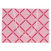Grand Sac Cadeau Red and white geometric checkered pattern retro    (Dos)