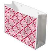 Grand Sac Cadeau Red and white geometric checkered pattern retro    (Devant Angle)