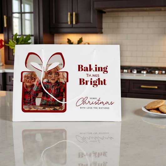Grand Sac Cadeau Red Baking Things Bright Christmas Photo Gift Bag