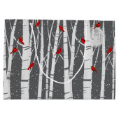 Grand Sac Cadeau Red Cardinals In Birch Trees In Moonlight (Dos)