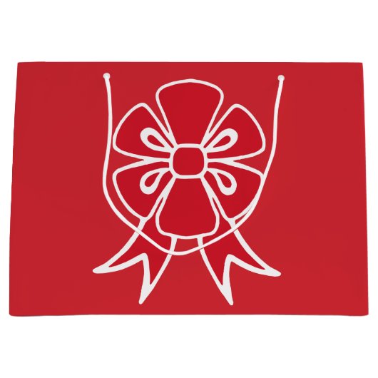 Grand sac cadeau Red Christmas Bow (Devant)