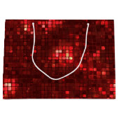 Grand Sac Cadeau Red Disco Style Squares Valentine Pattern (Devant)