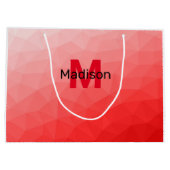 Grand Sac Cadeau Red gradient geometric mesh pattern Monogram (Dos)