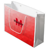 Grand Sac Cadeau Red gradient geometric mesh pattern Monogram (Devant Angle)