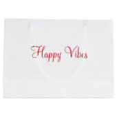 Grand Sac Cadeau Red happy vibes vacances simple minimum calligraph (Dos)